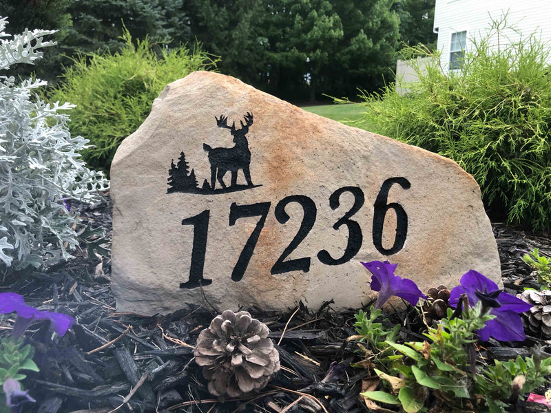 Inexpensive Carved Engraved Stone Address Marker
