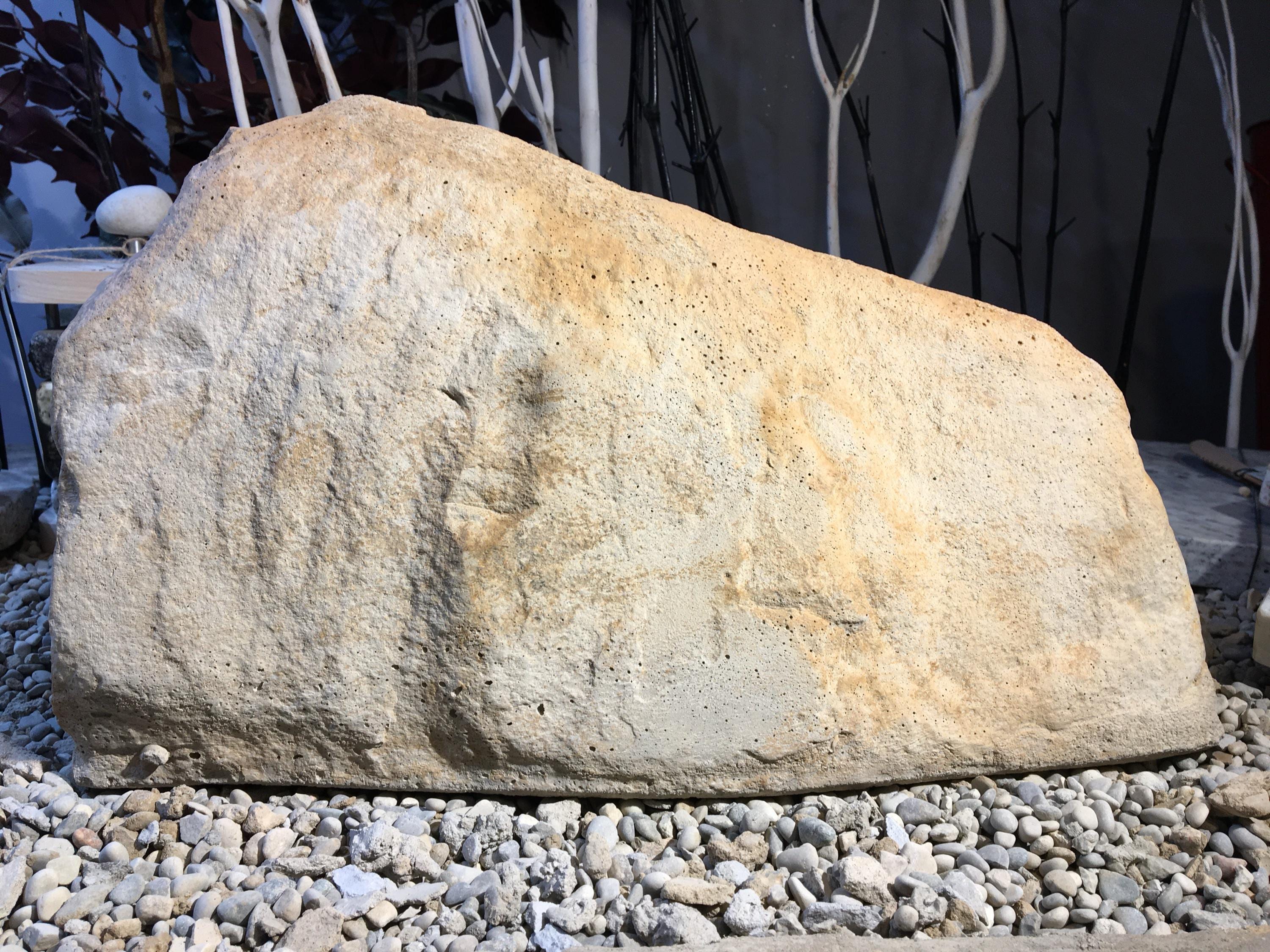 Natural tan stone color — each piece is hand-painted, so shading and tones will vary slightly.