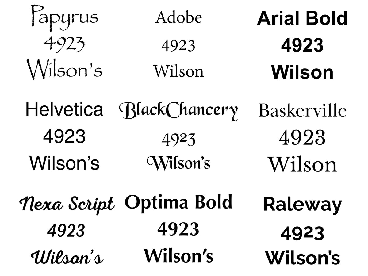 Font inspiration — choose one you love or request a different style.