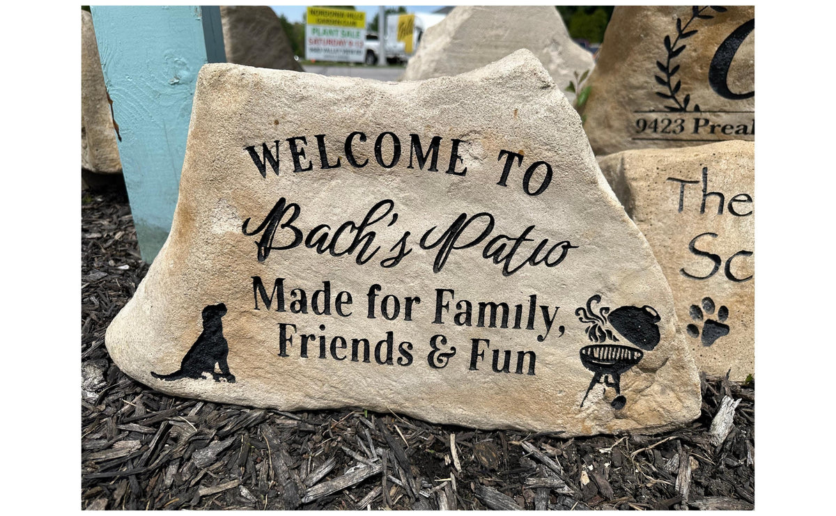 Large Personalized Garden Stone | Custom Address Rock | Memorial Marker | Wedding Gift | Housewarming