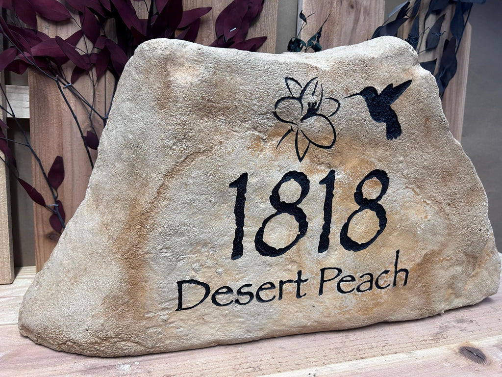 Personalized Address Stone | Custom House Number Rock | Outdoor Address Sign