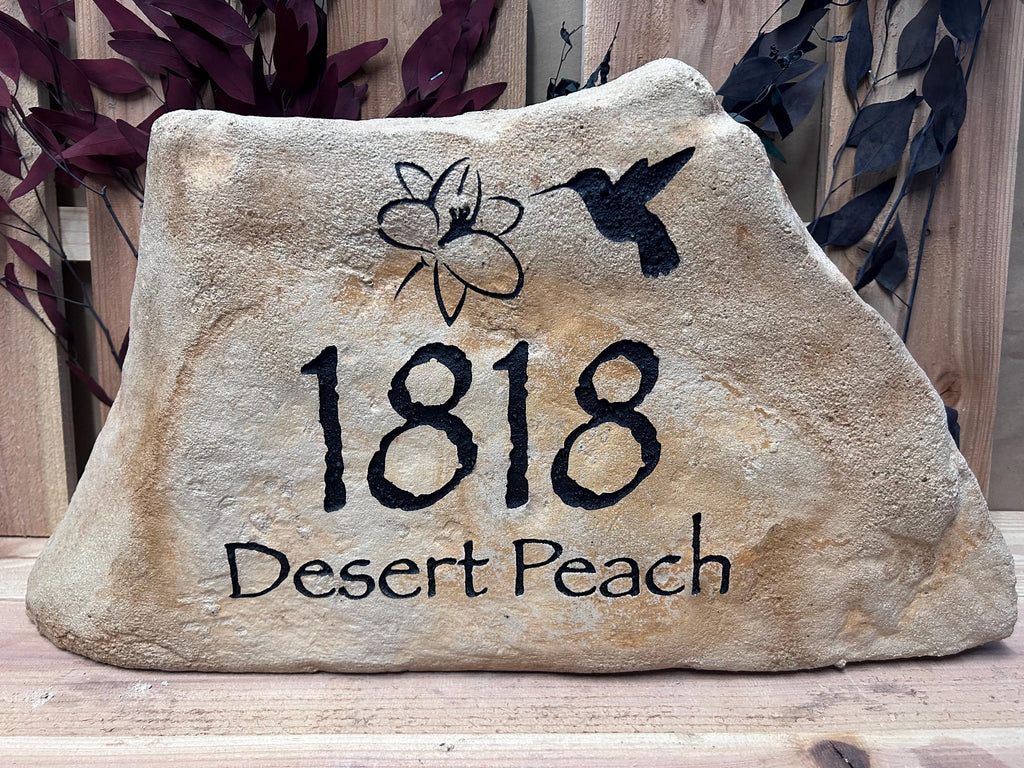Personalized Address Stone | Custom House Number Rock | Outdoor Address Sign