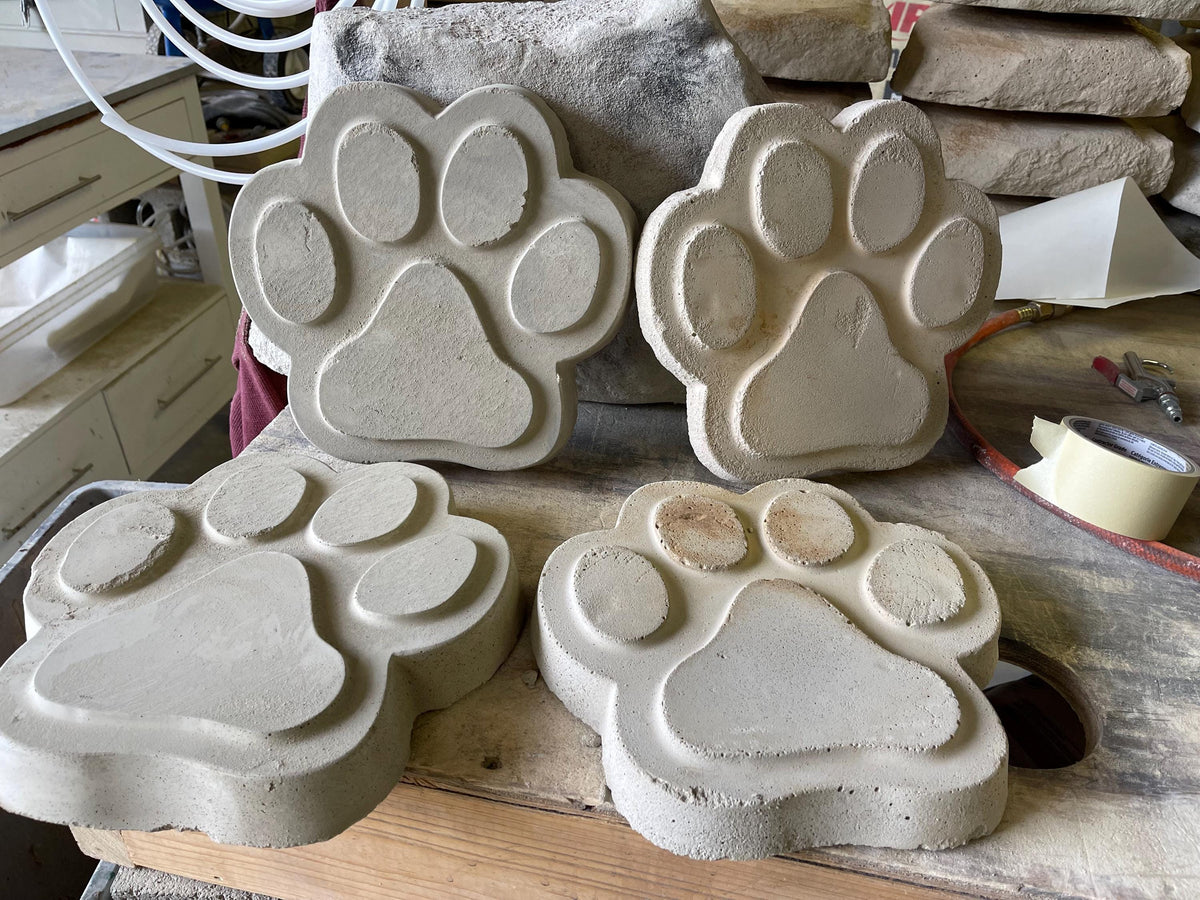 Paw Print Personalized Pet Memorial Stone | Custom Engraved Dog or Cat Memorial Garden Rock | Sympathy Gift for Loss of Pet