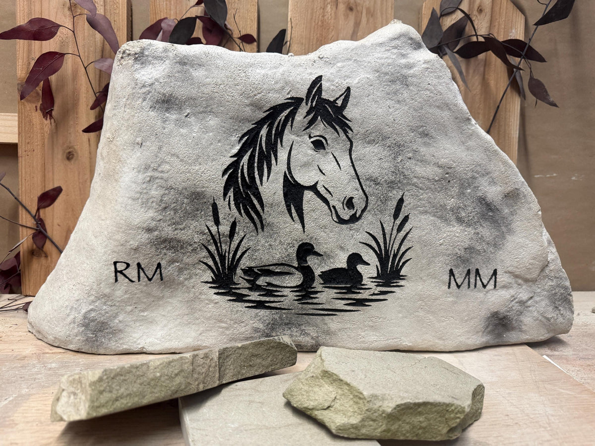 Personalized Address Stone | Custom House Number Rock | Outdoor Address Sign