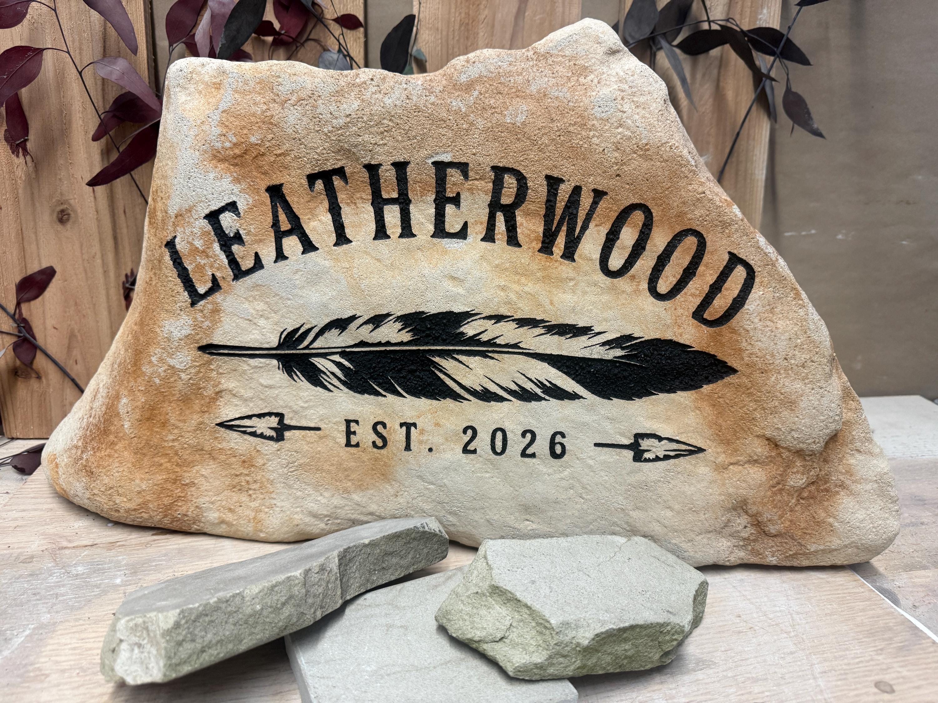 Personalized Address Stone | Custom House Number Rock | Outdoor Address Sign
