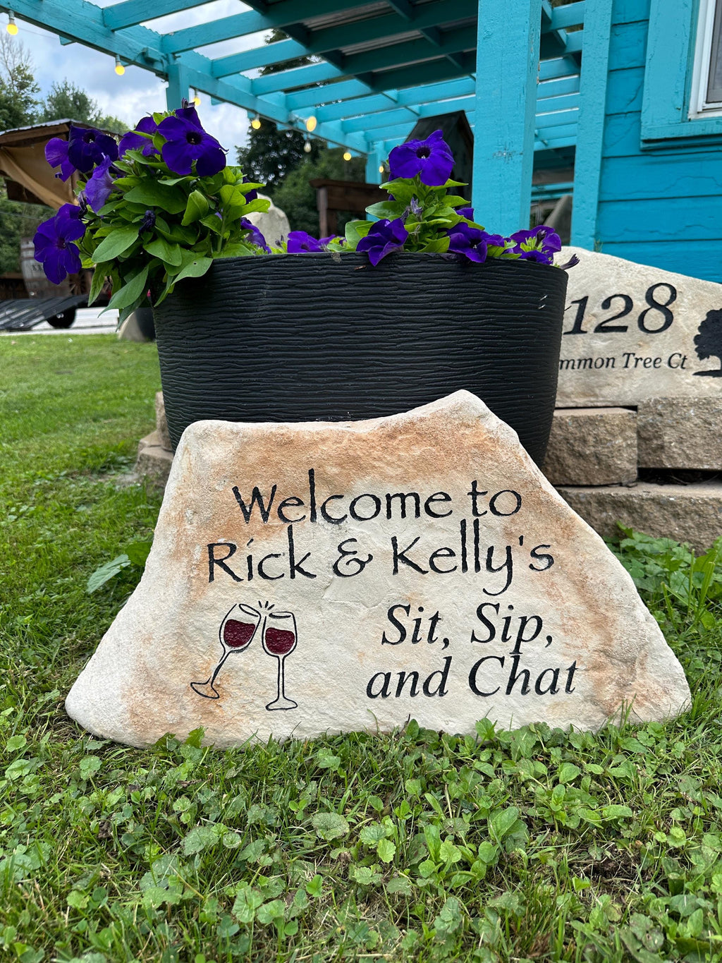 Large Personalized Garden Stone | Custom Address Rock | Memorial Marker | Wedding Gift | Housewarming