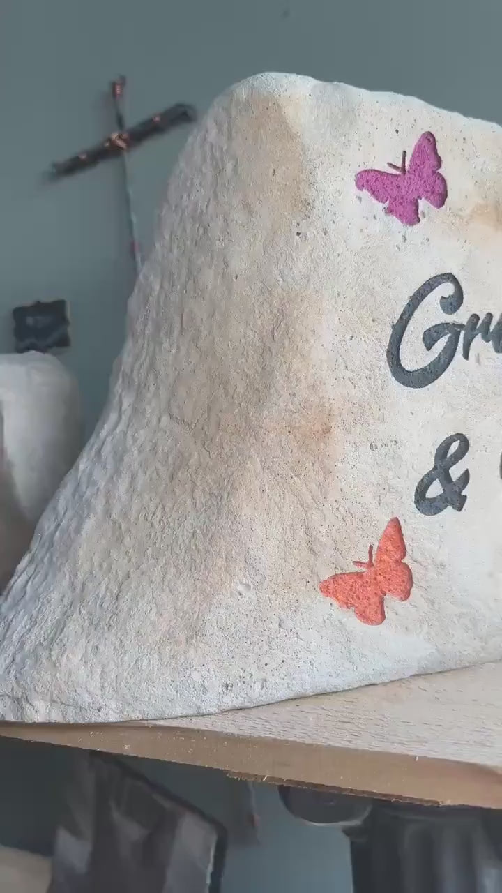 Large Personalized Grandma & Grandpa Garden Stone | Custom Grandparents Gift | Grandkids Names | Mother's Day Gift | Outdoor Family Stone