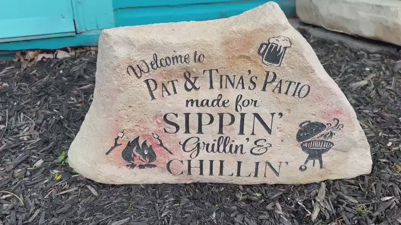 Personalized Address Stone | Custom House Number Rock | Outdoor Address Sign