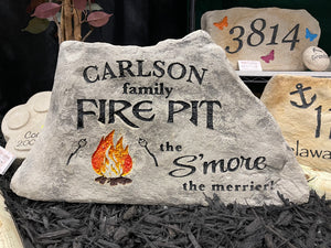 LARGE Custom CARVED Pool STONE Address Marker. Free Design, Text, Graphics & Color