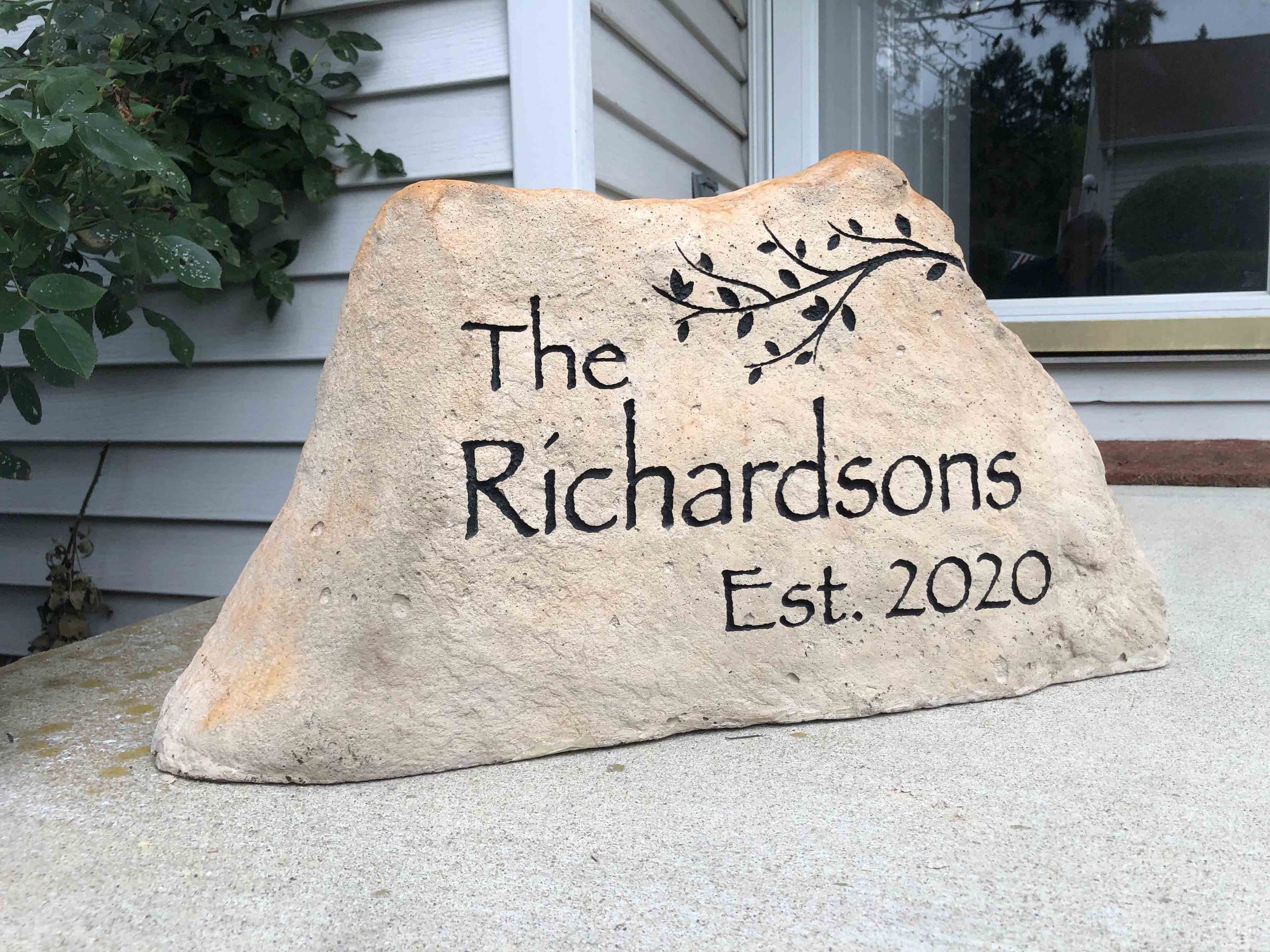 Inexpensive LARGE CARVED Address Rock - Free Design. Free Shipping ...