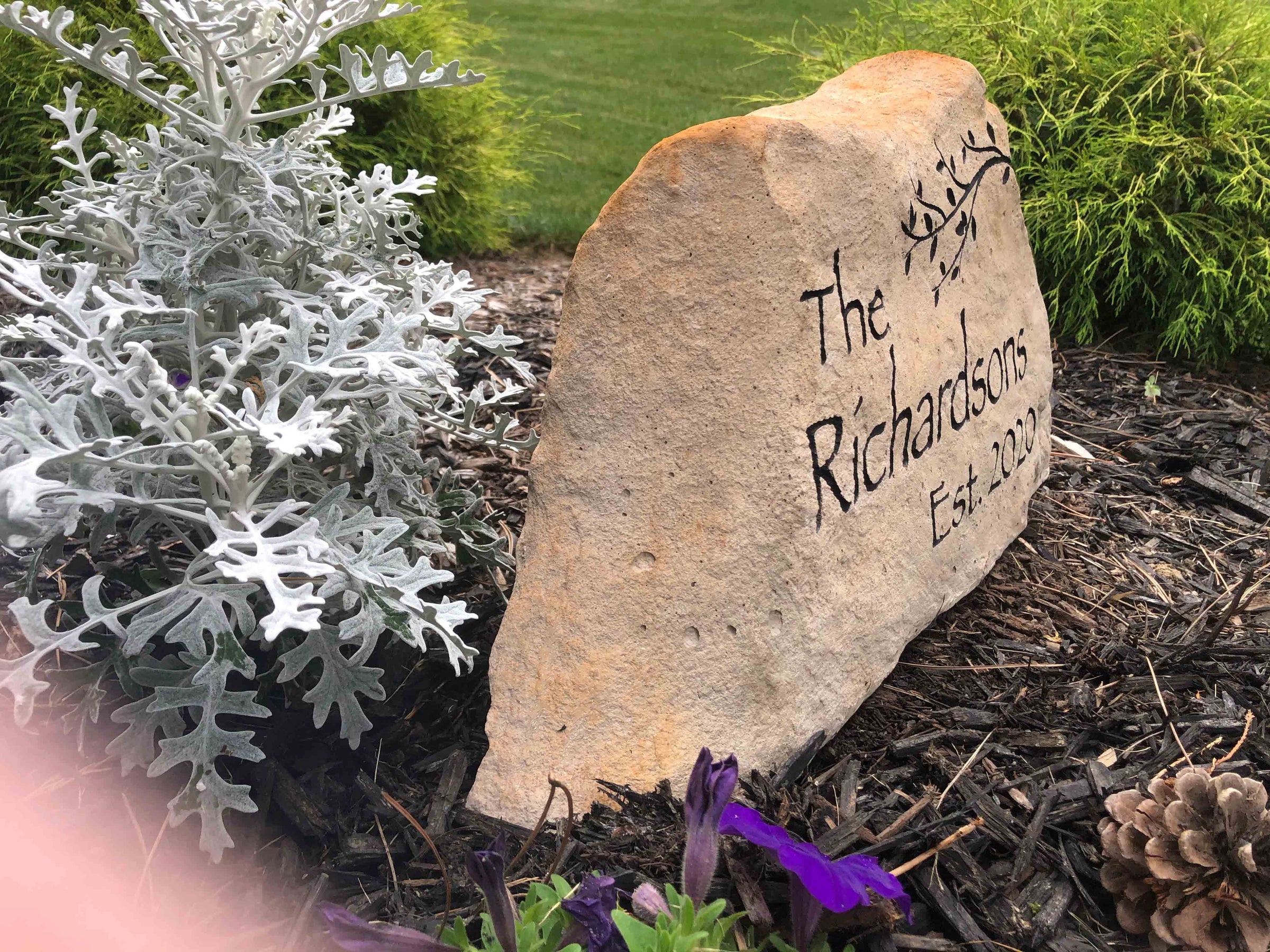 Inexpensive LARGE CARVED Address Rock - Free Design. Free Shipping ...